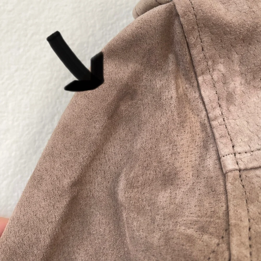 Blank NYC 100% Suede Leather Moto Biker Tan Jacket S - Picture 12 of 14